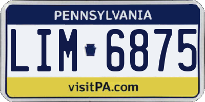 PA license plate LIM6875