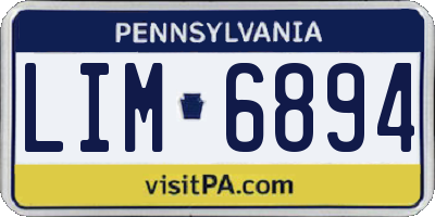 PA license plate LIM6894