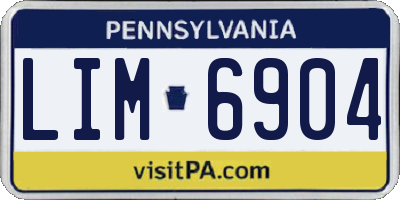 PA license plate LIM6904