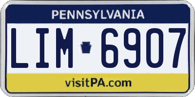 PA license plate LIM6907