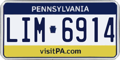 PA license plate LIM6914