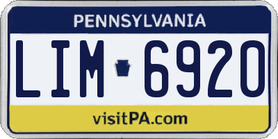 PA license plate LIM6920