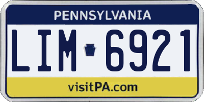 PA license plate LIM6921