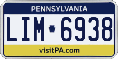 PA license plate LIM6938