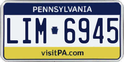 PA license plate LIM6945