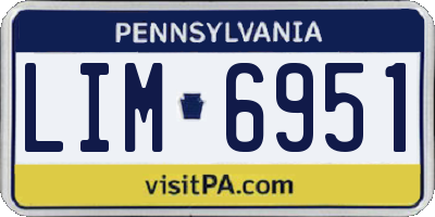 PA license plate LIM6951