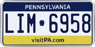 PA license plate LIM6958