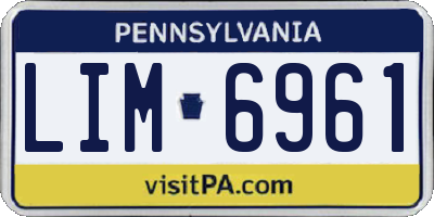 PA license plate LIM6961