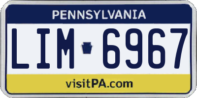 PA license plate LIM6967
