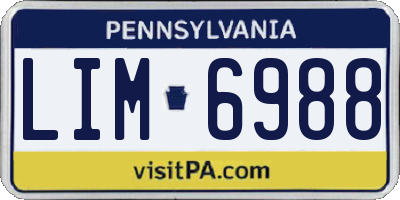 PA license plate LIM6988