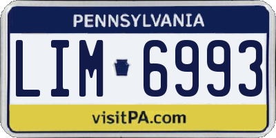 PA license plate LIM6993