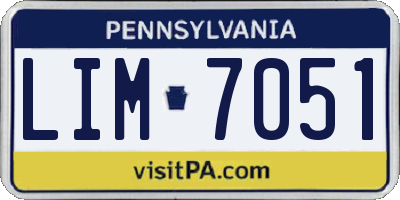 PA license plate LIM7051