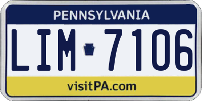 PA license plate LIM7106