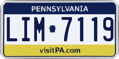 PA license plate LIM7119