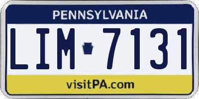 PA license plate LIM7131