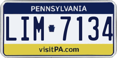 PA license plate LIM7134