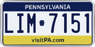 PA license plate LIM7151