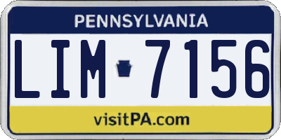 PA license plate LIM7156