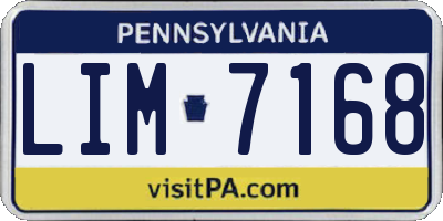 PA license plate LIM7168