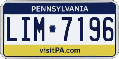 PA license plate LIM7196