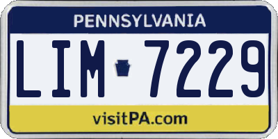 PA license plate LIM7229
