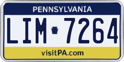 PA license plate LIM7264