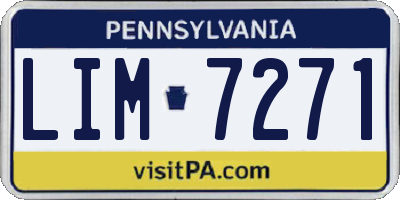 PA license plate LIM7271