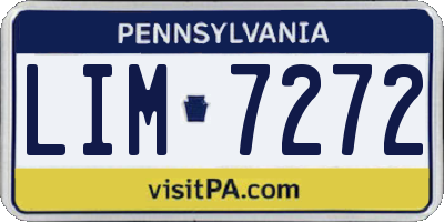 PA license plate LIM7272