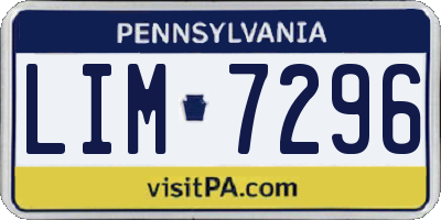 PA license plate LIM7296