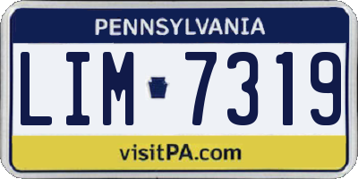 PA license plate LIM7319