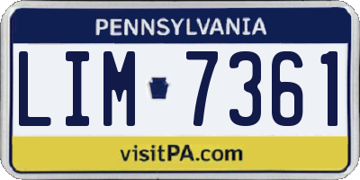 PA license plate LIM7361