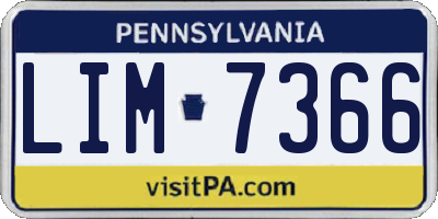 PA license plate LIM7366