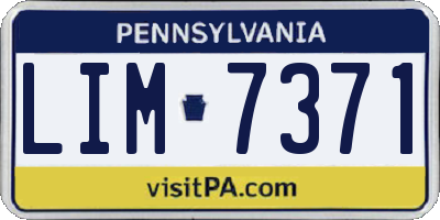 PA license plate LIM7371