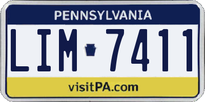 PA license plate LIM7411