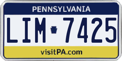 PA license plate LIM7425