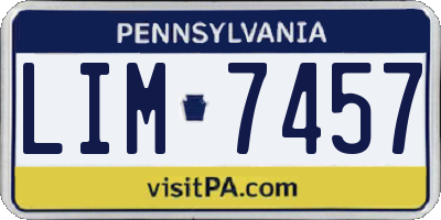 PA license plate LIM7457