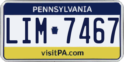 PA license plate LIM7467