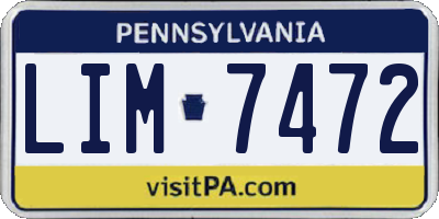 PA license plate LIM7472