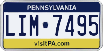 PA license plate LIM7495