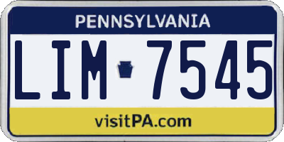 PA license plate LIM7545