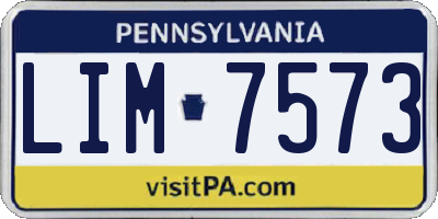 PA license plate LIM7573