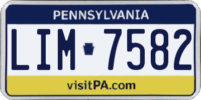 PA license plate LIM7582