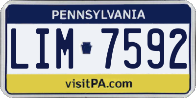 PA license plate LIM7592
