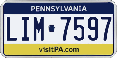 PA license plate LIM7597