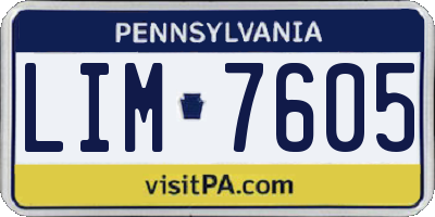 PA license plate LIM7605
