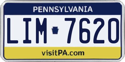 PA license plate LIM7620