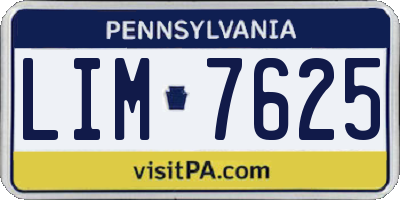 PA license plate LIM7625
