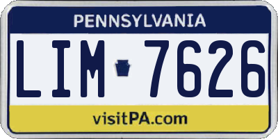 PA license plate LIM7626
