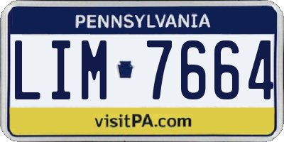 PA license plate LIM7664