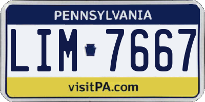PA license plate LIM7667